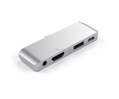 Adapteris HUB 4in1 USB C Satechi Mobile Pro Hub ST-TCMPHS sidabrinis