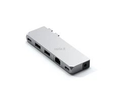 „Satechi Pro Hub mini USB-C“ skirta „MacBook“ (2 x USB-C, 2 x USB-A, Ethernet, lizdo prievadas) („Pro&amp;Air&amp;Max“) (sidabrinė)