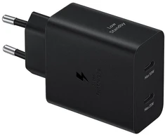 Samsung PD 50W Power Adapteris Duo (w/o cable) Type-Cx1, USBx1 (new) Juodas