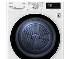 Džiovyklė LG Džiovintuvas RH80V3AV6N Energijos vartojimo efektyvumo klasė A++, Kraunamas iš priekio, 8kg, LED jutiklinis ekranas, Gylis 69 cm, Wi-Fi, Baltas