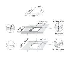 Kaitlentė Whirlpool WS Q0530 NE viryklė Juoda Įmontuoti 28 cm Indukcinė viryklė, padalyta į sritis 2 zone(s)
