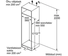 Įmontuojamasis šaldytuvas Bosch KIR81ADD0