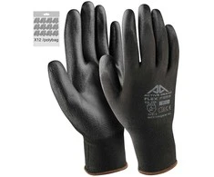 Active Gear Juodos poliuretano pirštinės XXL 12 vnt.