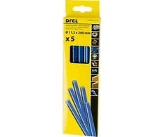 Drel Karštų klijų lazdelės 11,2 mm x 200 mm, su blizgučiais, mėlynos, 5vnt.