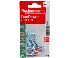Fischer Kaiščiai DUOPOWER su O formos kabliu 6x30, 4 vnt.