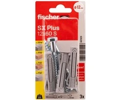 FISCHER kaiščiai su varžtais SX Plus S, 12x60 mm, 3 vnt.