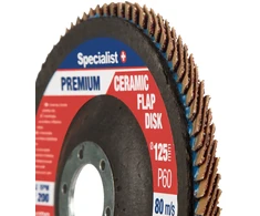 Lapelinis šlifavimo diskas 125 mm, P60, Ceramic PREMIUM, SPECIALIST+