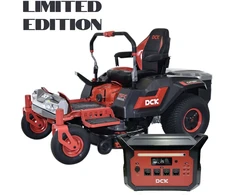 Limited Rinkinys Akumuliatorinis nulinio apsisukimo vejos traktorius 58V, 106 cm, DCK (1 x 40Ah + 2 x 7,5Ah akumuliatoriai ir įkroviklis 1800W) ir universali krovimo stotelė 110-240V, 3600W, DCK
