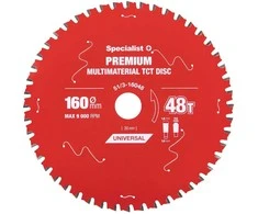 Pjovimo diskas 160x48Tx20mm, Multimaterial PREMIUM, SPECIALIST+