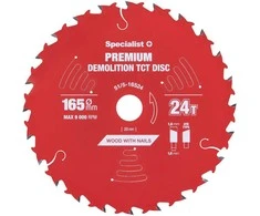 Pjovimo diskas 165x24Tx20mm, Demolition PREMIUM, SPECIALIST+