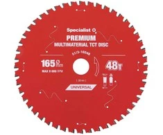 Pjovimo diskas 165x48Tx20mm, Multimaterial PREMIUM, SPECIALIST+