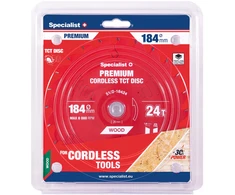 Pjovimo diskas 184x24Tx20/16mm, Cordless PREMIUM, SPECIALIST+