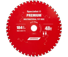 Universalus pjovimo diskas SPECIALIST+ Premium, 184 x 1,6 x 20/16 mm, 48 dantų, 0°, TCT