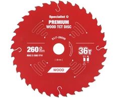 Pjovimo diskas Specialist+ LMS2603630-T; 260x30x1,6 mm; Z36; 5°