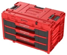 Q-Brick QBRICK ONE įrankių dėžė su 3 stalčiais 2.0 Raudonas