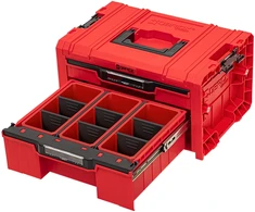 QBRICK PRO įrankių dėžė su 2 stalčiais 2.0 EXPERT Raudonas