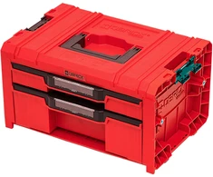 QBRICK PRO įrankių dėžė su 2 stalčiais 2.0 EXPERT Raudonas