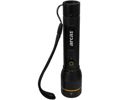 Rankinis žibintuvėlis 1000lm, 10W, įkraunamas USB-C, juodas, ARCAS