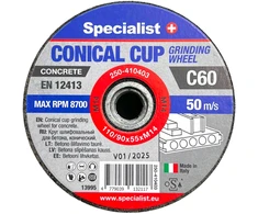 SPECIALIST+ betono šlif. taurė C60, 110/90x55xM14 mm