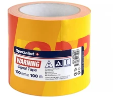 SPECIALIST+ juosta „STOP“, 100 mm x 100 m, raudona/geltona