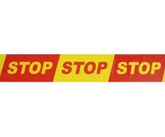 SPECIALIST+ juosta „STOP“, 100 mm x 100 m, raudona/geltona
