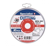 SPECIALIST+ metalo pj.diskas CUTTING, 125x1x22 mm 10 vnt. metal. d