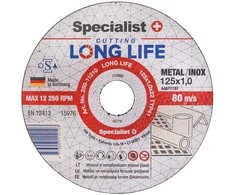 SPECIALIST+ metalo pj.diskas LONG LIFE, 125x1x22 mm