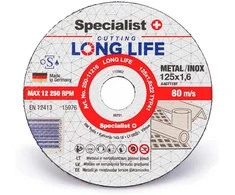 SPECIALIST+ metalo pj.diskas LONG LIFE, 125x1.6x22 mm