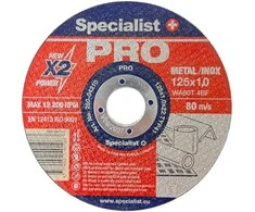 SPECIALIST+ metalo pj. diskas PRO, 125x1x22 mm