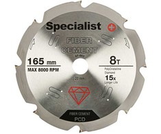 SPECIALIST+ pj. diskas pluošt. cementui, 8T 165 x 20 mm