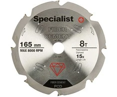 SPECIALIST+ pj. diskas pluošt. cementui, 8T 165 x 20 mm
