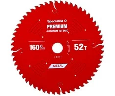 Pjovimo diskas 160x52Tx20mm, Aliuminio PREMIUM, SPECIALIST+