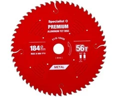 Pjovimo diskas 184x56Tx20/16mm, Aliuminio PREMIUM, SPECIALIST+