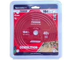 Pjovimo diskas 184x40Tx20/16mm, Demolition PREMIUM, SPECIALIST+