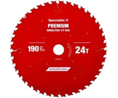 Pjovimo diskas 190x24Tx30mm, Demolition PREMIUM, SPECIALIST+