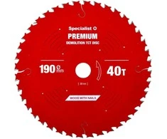 Pjovimo diskas 190x40Tx30mm, Demolition PREMIUM, SPECIALIST+