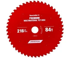 Pjovimo diskas 216x84Tx30mm, Multimaterial PREMIUM, SPECIALIST+