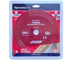 Pjovimo diskas 254x48Tx30mm, Multimaterial PREMIUM, SPECIALIST+