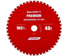 Pjovimo diskas 165x48Tx20mm, Multimaterial PREMIUM, SPECIALIST+