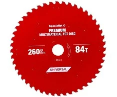 Pjovimo diskas 260x84Tx30mm, Multimaterial PREMIUM, SPECIALIST+