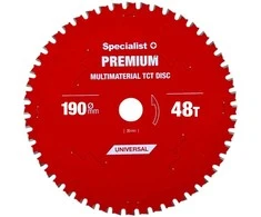Pjovimo diskas 190x48Tx30mm, Multimaterial PREMIUM, SPECIALIST+
