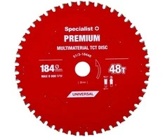 Pjovimo diskas 184x48Tx20/16mm, Multimaterial PREMIUM, SPECIALIST+