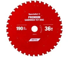 Pjovimo diskas 190x36Tx30mm, Sandwich PREMIUM, SPECIALIST+