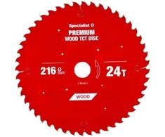 Pjovimo diskas 216x24Tx30mm, Wood PREMIUM, SPECIALIST+