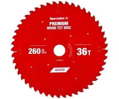 Pjovimo diskas 260x36Tx30mm, Wood PREMIUM, SPECIALIST+