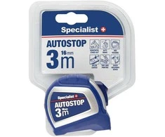 SPECIALIST+ ruletė AUTOSTOP 3 m, 16 mm