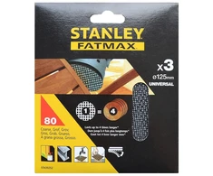 Stanley Šlif. tinklelis VELCRO 125 mm, 3 x 120 g