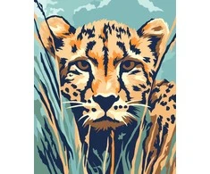 Tapyba pagal numerius Wizardi Beldizart Tapymas pagal numerius rinkinys "Leopardas medžioklėje" 16,5x13 cm MINI311 0425