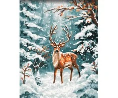 Tapyba pagal numerius Wizardi Beldizart Paveikslas pagal skaičius rinkinys "Elnias" 40x50 cm W063 0125