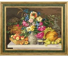 Beldizart Skaičiuojamos kryžiuko siuvinėjimo rinkinys "Gėlės ir vaisiai. 1839" 47,5x35,2 cm S/MK094